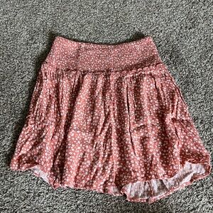 Pink flowered flowy skirt